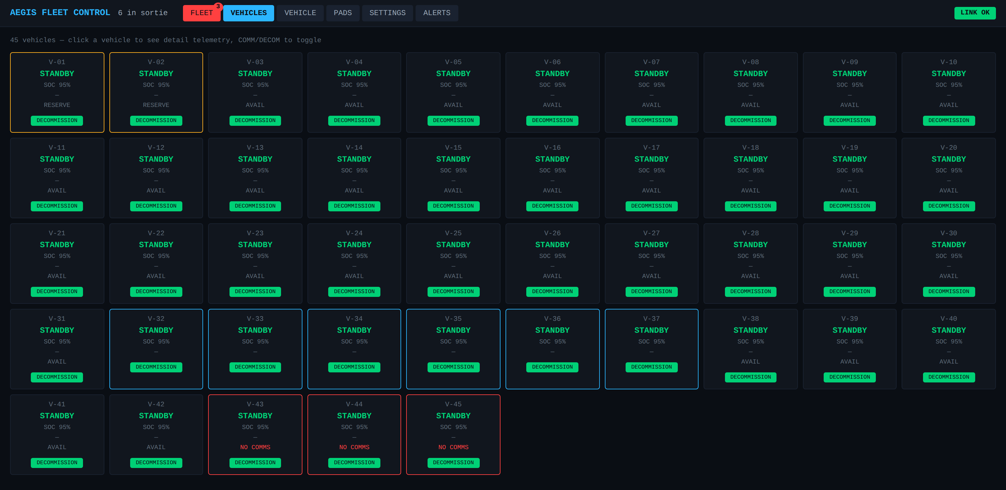 Fleet Commander — vehicle grid