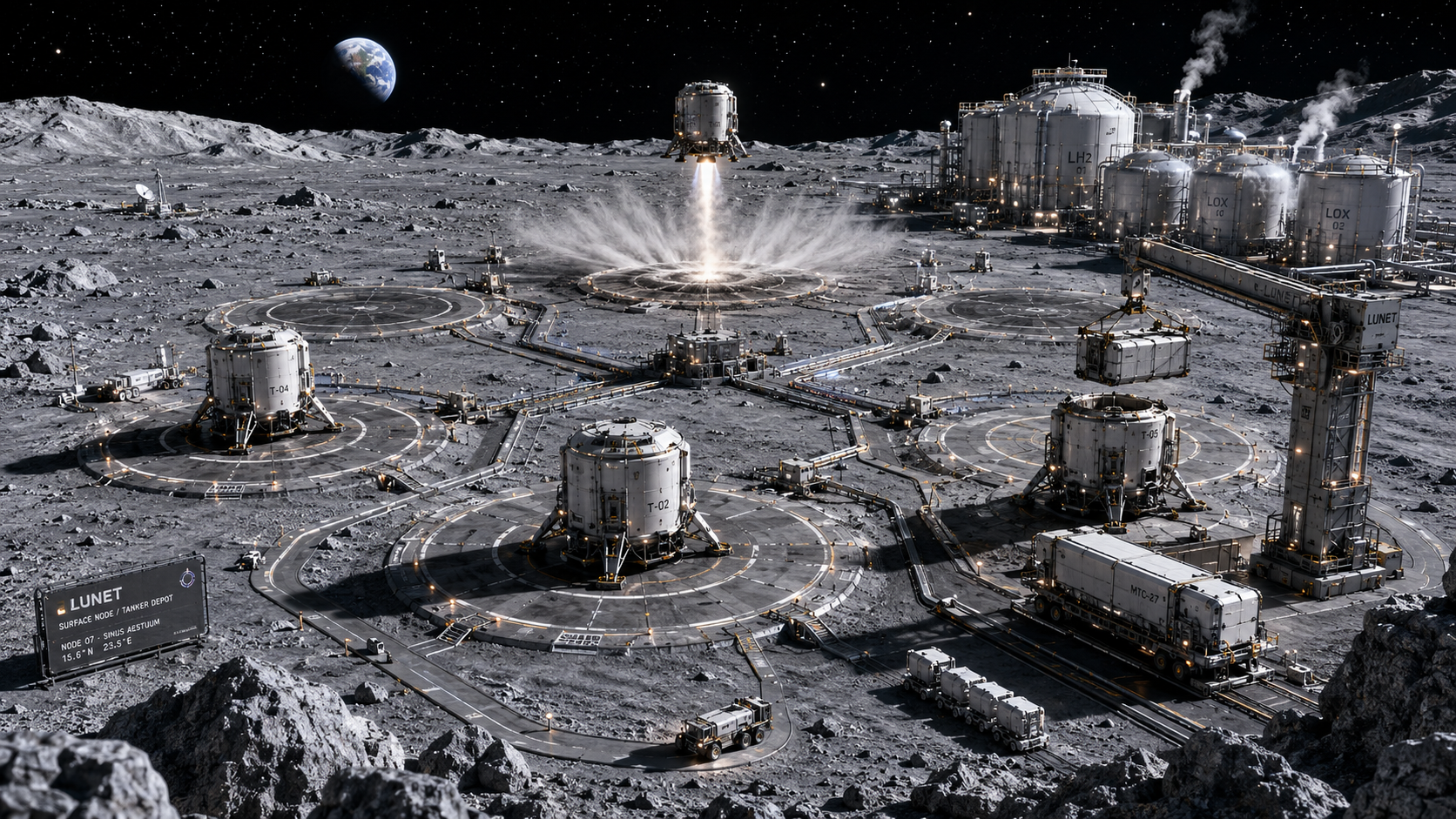LUNET Network Diagram — Lunar Utility Node and Exchange Terminal